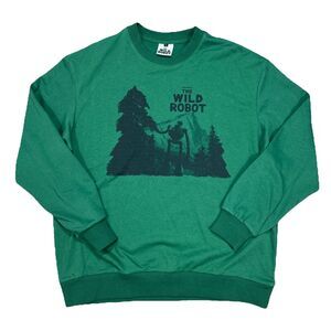 Dreamworks The Wild Robot Long Sleeve Sweater Green Promo Size Large